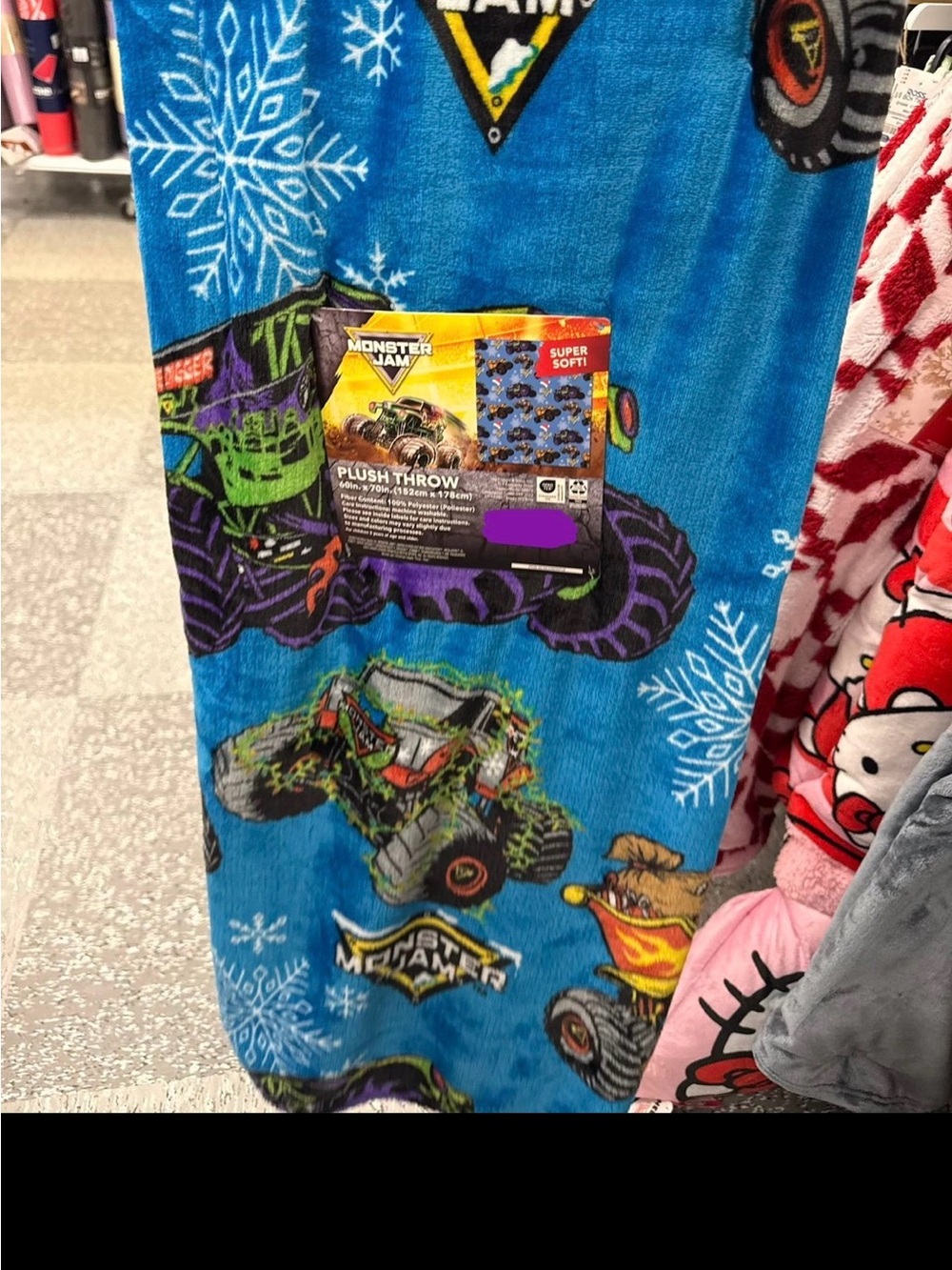 Monster Jam Kids Plush Throw Blanket - Blue